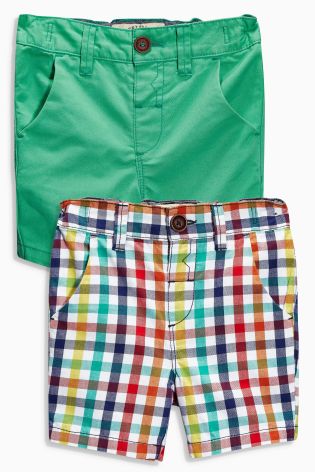 Green/Gingham Check Shorts Two Pack (3mths-6yrs)